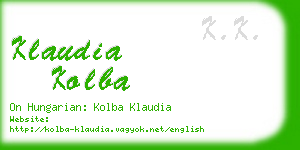 klaudia kolba business card